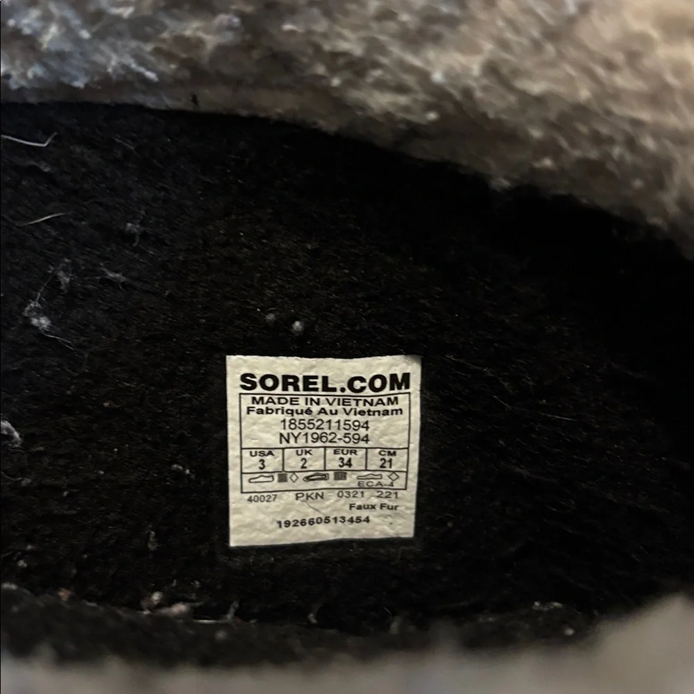 Sorel Black and purple winter boots kids size 3 - Picture 5 of 5